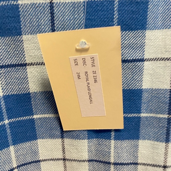 Sweetdil blue plaid longalls overalls jumpsuit 24m NWT - Picture 5 of 8